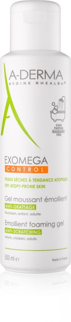 A-Derma Exomega Control- Pieniący się żel emolient do skóry suchej i atopowej 500ml