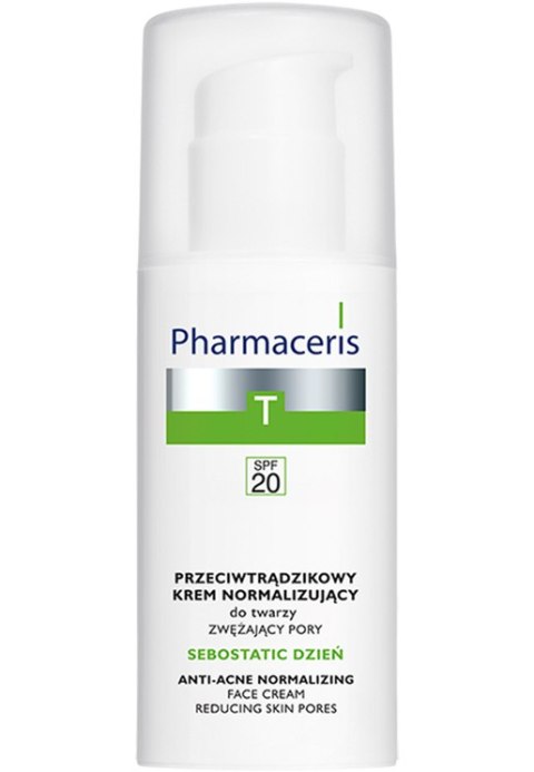 Pharmaceris T Sebostatic Dzień, przeciwtrądzikowy krem normalizujący, zwężający pory, SPF 20, 50 ml