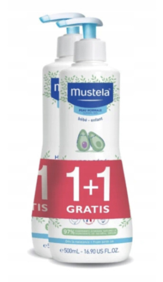 Mustela Bebe Delikatny żel do mycia dla dzieci 2x500ml