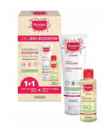 Mustela Maternite Krem na rozstępy 250ml + Olejek na rozstępy 105ml